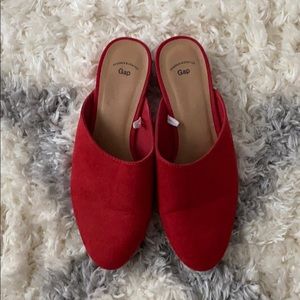 Red Suede Mules